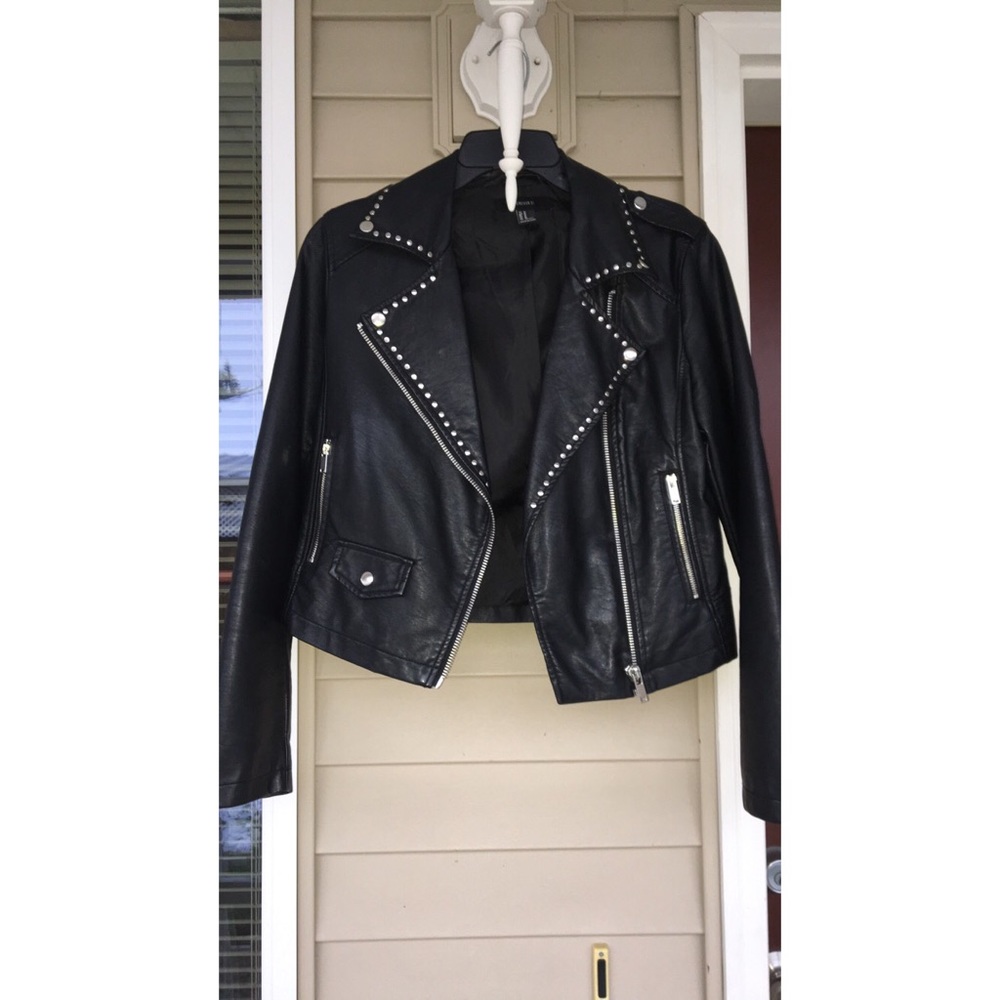 Black leather jacket